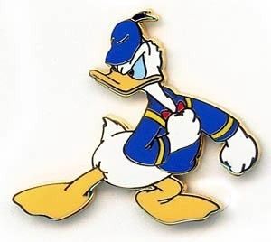 DONALD Duck ANGRY FISTS 2000 65th BIRTHDAY LE DISNEY PIN