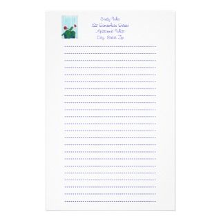 Gloxinia African Violet Flower Lined Stationery