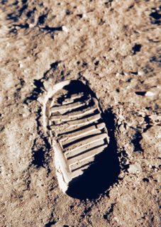 3D Postkarte Fußabdruck, Neil Armstrong
