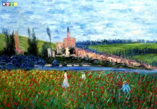 Claude Monet   Mohnfeld bei Vetheuil i79613 80x110cm handgemaltes