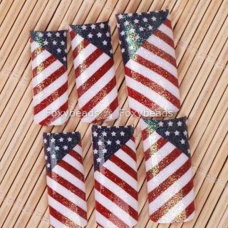 70 Nagel Tips künstliche Fingernägel American Flagge