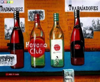 Modern Cuba Havana Club Party c81069 50x60 CM fabelhaftes Ölgemälde