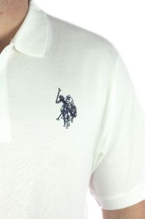 US Polo Assn. Big Pony Polo Shirt Weiß Navy Pique NEU OVP 69