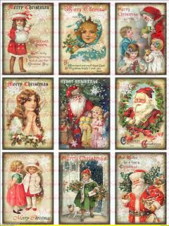Bügelbilder Shabby Weihnachten Weihnachtsmann Postkarte NO. 880