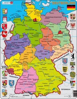Larsen Puzzle   Deutschland politisch, Landkarte d.Bundesländer inkl