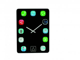 Glas Wanduhr im Smartphone Design Uhr im iPhone Look Smartphone Uhr
