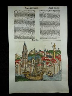 PARIS MAINZ ANSICHT KOL INKUNABEL HOLZSCHNITT SCHEDEL WELTCHRONIK 1493
