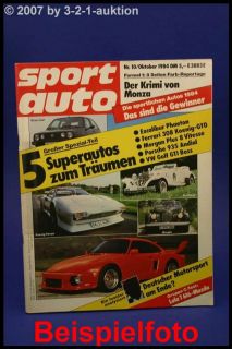 Sport Auto 10/84 Excalibur Porsche 935 Koenig 308 GTO