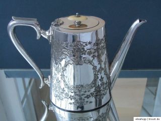 Große viktorianische Silber Kaffeekanne 1,5 L! Teekanne versilbert