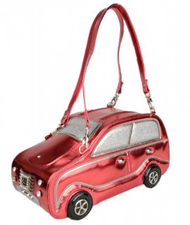 Witzige Auto Handtasche von London Fashion in Rot ACHTUNG BLICKFANG
