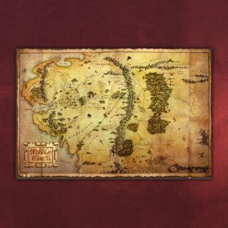 Mittelerde Poster, Landkarte aus Hobbit u Herr der Ringe 61 x 91,5 cm