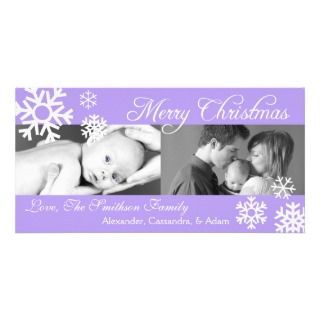 Multiple Snowflakes Christmas Photocard (Violet) Photo Greeting Card
