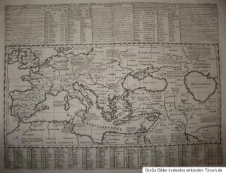 1719 Rom / Imperium Romanum   Große Kupferstich Landkarte Römisches