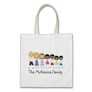 Personalized Stick Figure Family Tote Bag