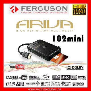 Mini HD Sat Receiver FERGUSON ariva 102 mini Full HDTV   LAN   USB