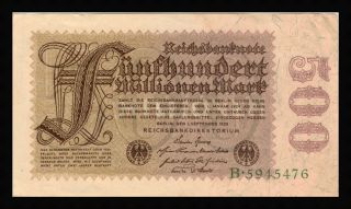 Ro 109 a, Reichsbanknote, 500 Millionen Mark, 1923