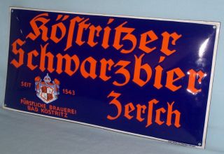Emailschild Köstritzer Schwarzbier, um 1930 Original (22753)