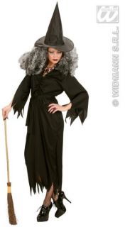 Hexenkostüm schwarze Hexe Kleid Fasching Karneval Zauberin Halloween
