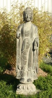 Buddha m. Schutz Gestus Stein Skulptur Tibet China Garten Statue