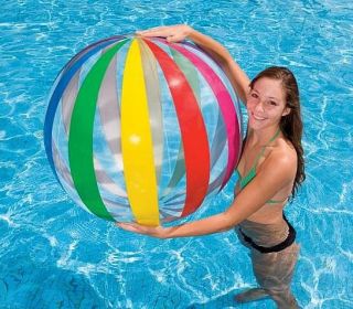 Strandball Beach Ball aufblasbar Gummiball Wasserball 107 cm Badespass