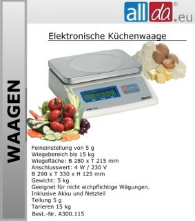 Waage Küchenwaage Elektronik Akku Netzteil (A300.115)