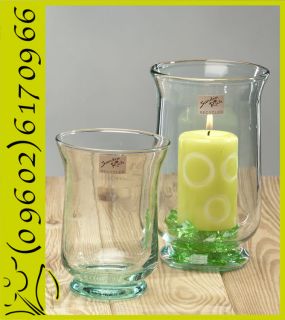 Glas Vase Tischvase Windlicht Kerzenglas Recycling 20cm