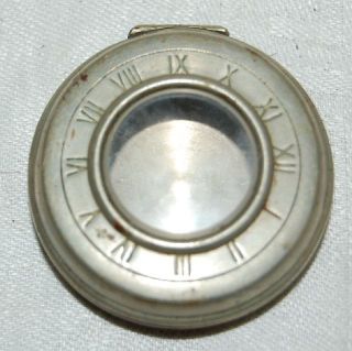 115/ Metall Gehäuse m. Zifferblatt für Uhr Taschenuhr alt