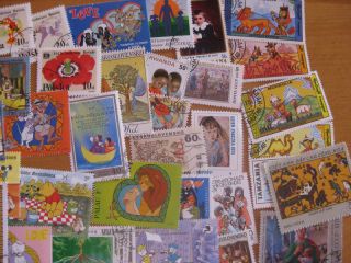 111 verschiedene Briefmarken Walt Disney , Comic , Kinder , Cartoon