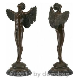 Ikarus Bronze Engel Figur Statue Garten Dekoration Edel