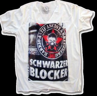 ANTIFA T SHIRT (L) SCHWARZER BLOCKER Barrio Antifascista Kreuzberg