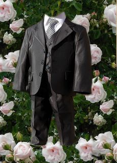 Eleganter Kinder Anzug 5 tl.schwarz glimmer Hochzeit Gr.134 140