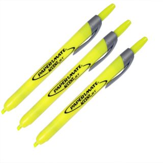PACK OF PAPERMATE ACCENT RT YELLOW COLOUR HIGHLIGHTER PENS PEN