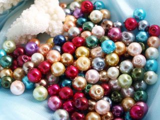 500X 6mm Rund Glas Perlen Beads Lose Zwischenstück Neu TREND