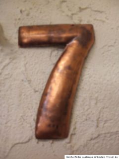Hausnummer Nummer H 13 cm Handarbeit Kupfer Kupferhausnummer NEU