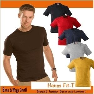Shirt Hanes Fit T 100% Baumwolle, S XXL FARBIG 153.02