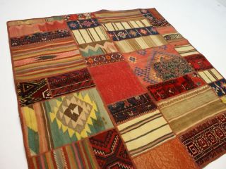 perser Teppich patchwork Nomaden Kilim / Kelim ca.153 x 147 cm.
