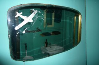 spiegel geschliffen art deco england mirror miroir plane fighter
