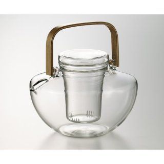Jenaer Glas Teekanne SENSO mit Deckel, Sieb und Holzhenkel   1, 2 l
