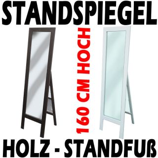 STANDSPIEGEL SPIEGEL HOLZRAHMEN WEISS O. SCHWARZ 160x45cm MODERN NEU