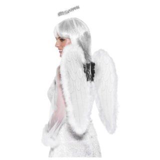 Engelskostüm Set Flügel Heiligenschein weiß Kostüm Engelkostüm