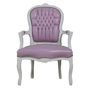 Barocksessel LOUIS mit Armlehnen Rosa Weiß antiker Stuhl Sessel Holz
