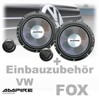 AMPIRE 165 mm Auto Front Kompo Lautsprecher Boxen + Zubehör für VW