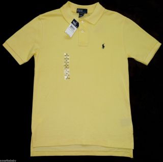  Kinder Polo T Shirt hellgelb Logo Reiter Junge Boy M Medium 140 152