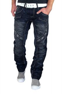 KOSMO LUPO Designer Jeans Herren Hose Cargo Style Clubwear Schwarz