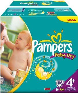 Pampers Baby Dry Gr.4+ Maxi Plus 9 20kg Megapack 1x108 Stk
