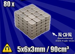80x Neodym Pinnwand   Magnete 5x6x3mm – magnetisch neodymium starke