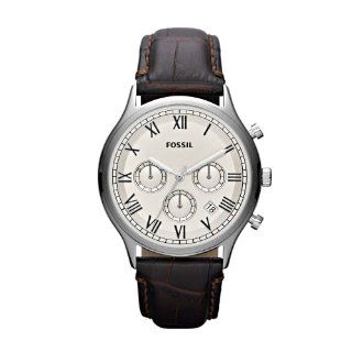 Fossil Herren Armbanduhr XL Chronograph Leder FS4738 Uhren