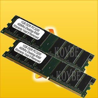 2GB 2x 1 GB DDR 400 Speicher PC3200 PC 3200 184 PIN RAM
