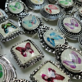 New wholesale jewelry lots 5pcs butterfly stone tibet silver Rings