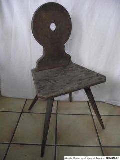 Alter antiker Brettstuhl Stuhl Holz Holzstuhl Schreibtischstuhl